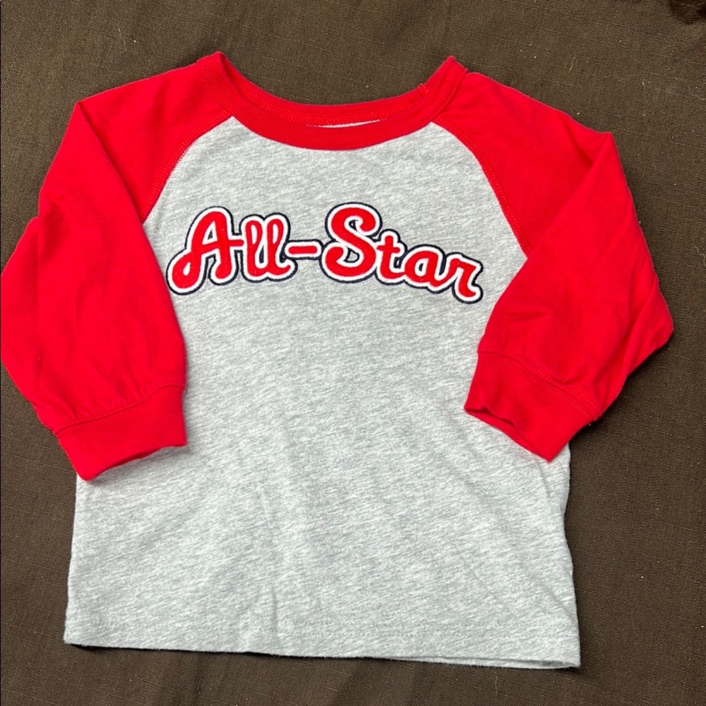 All-Star Kids Raglan Shirt - Red & Gray